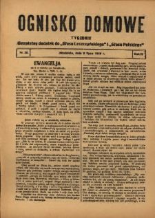 Ognisko Domowe: bezpłatny dodatek do "Głosu Leszczyńskiego" 1928.07.08 R.4 Nr28