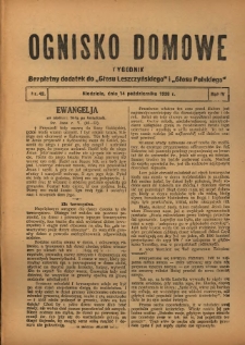 Ognisko Domowe: bezpłatny dodatek do "Głosu Leszczyńskiego" 1928.10.14 R.4 Nr42