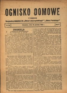 Ognisko Domowe: bezpłatny dodatek do "Głosu Leszczyńskiego" 1928.12.30 R.4 Nr53