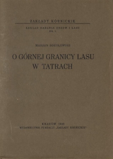 O g&oacute;rnej granicy lasu w Tatrach