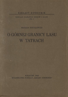 O górnej granicy lasu w Tatrach