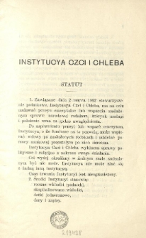 Instytucya Czci i Chleba : statut