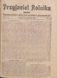 Przyjaciel Rolnika: bezpłatny dodatek do Głosu Leszczyńskiego i Głosu Polskiego 1930.01.24 R.3 Nr4