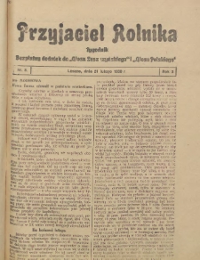 Przyjaciel Rolnika: bezpłatny dodatek do Głosu Leszczyńskiego i Głosu Polskiego 1930.02.21 R.3 Nr8