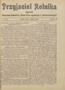 Przyjaciel Rolnika: bezpłatny dodatek do Głosu Leszczyńskiego i Głosu Polskiego 1930.03.07 R.3 Nr10