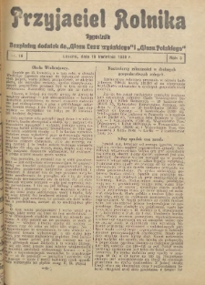 Przyjaciel Rolnika: bezpłatny dodatek do Głosu Leszczyńskiego i Głosu Polskiego 1930.04.18 R.3 Nr16