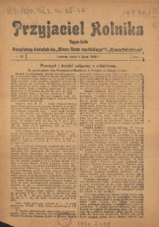 Przyjaciel Rolnika: bezpłatny dodatek do Głosu Leszczyńskiego i Głosu Polskiego 1930.07.04 R.3 Nr25