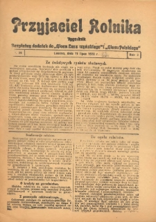 Przyjaciel Rolnika: bezpłatny dodatek do Głosu Leszczyńskiego i Głosu Polskiego 1930.07.11 R.3 Nr26