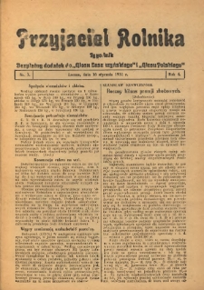 Przyjaciel Rolnika: bezpłatny dodatek do Głosu Leszczyńskiego i Głosu Polskiego 1931.01.16 R.4 Nr3
