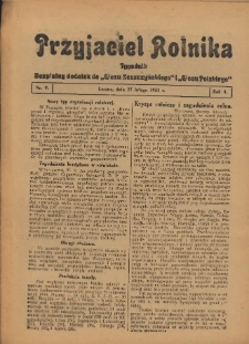 Przyjaciel Rolnika: bezpłatny dodatek do Głosu Leszczyńskiego i Głosu Polskiego 1931.02.27 R.4 Nr9