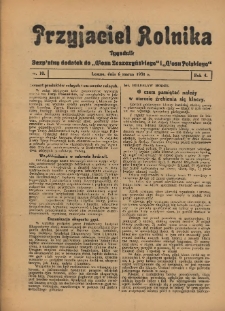 Przyjaciel Rolnika: bezpłatny dodatek do Głosu Leszczyńskiego i Głosu Polskiego 1931.03.06 R.4 Nr10