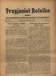 Przyjaciel Rolnika: bezpłatny dodatek do Głosu Leszczyńskiego i Głosu Polskiego 1931.04.10 R.4 Nr15