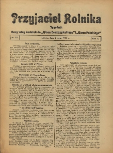 Przyjaciel Rolnika: bezpłatny dodatek do Głosu Leszczyńskiego i Głosu Polskiego 1931.05.01 R.4 Nr18