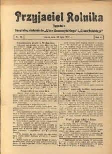 Przyjaciel Rolnika: bezpłatny dodatek do Głosu Leszczyńskiego i Głosu Polskiego 1931.07.24 R.4 Nr30