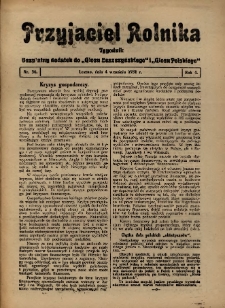 Przyjaciel Rolnika: bezpłatny dodatek do Głosu Leszczyńskiego i Głosu Polskiego 1931.09.04 R.4 Nr36