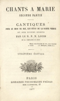 Chants a Marie pour le mois de mai, suivis de m&eacute;lodies religieuses. P. 2