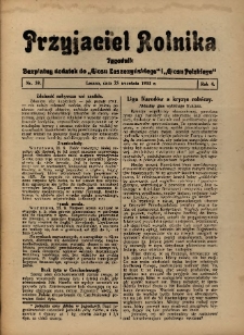 Przyjaciel Rolnika: bezpłatny dodatek do Głosu Leszczyńskiego i Głosu Polskiego 1931.09.25 R.4 Nr39