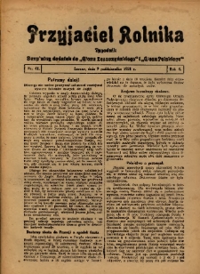 Przyjaciel Rolnika: bezpłatny dodatek do Głosu Leszczyńskiego i Głosu Polskiego 1931.10.09 R.4 Nr41