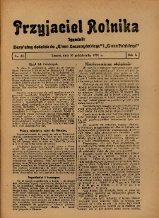 Przyjaciel Rolnika: bezpłatny dodatek do Głosu Leszczyńskiego i Głosu Polskiego 1931.10.16 R.4 Nr42
