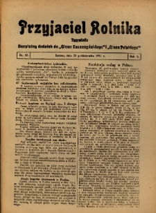 Przyjaciel Rolnika: bezpłatny dodatek do Głosu Leszczyńskiego i Głosu Polskiego 1931.10.23 R.4 Nr43