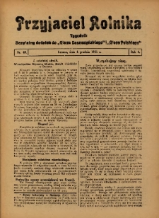 Przyjaciel Rolnika: bezpłatny dodatek do Głosu Leszczyńskiego i Głosu Polskiego 1931.12.04 R.4 Nr49