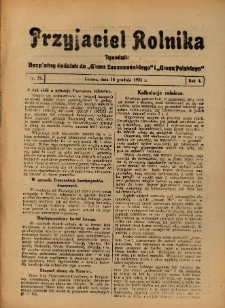 Przyjaciel Rolnika: bezpłatny dodatek do Głosu Leszczyńskiego i Głosu Polskiego 1931.12.18 R.4 Nr51