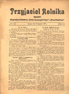 Przyjaciel Rolnika: bezpłatny dodatek do Głosu Leszczyńskiego i Głosu Polskiego 1932.01.15 R.5 Nr2