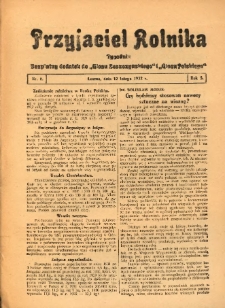 Przyjaciel Rolnika: bezpłatny dodatek do Głosu Leszczyńskiego i Głosu Polskiego 1932.02.12 R.5 Nr6