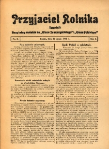 Przyjaciel Rolnika: bezpłatny dodatek do Głosu Leszczyńskiego i Głosu Polskiego 1932.02.26 R.5 Nr8