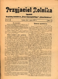 Przyjaciel Rolnika: bezpłatny dodatek do Głosu Leszczyńskiego i Głosu Polskiego 1932.03.04 R.5 Nr9