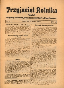 Przyjaciel Rolnika: bezpłatny dodatek do Głosu Leszczyńskiego i Głosu Polskiego 1932.04.15 R.5 Nr15