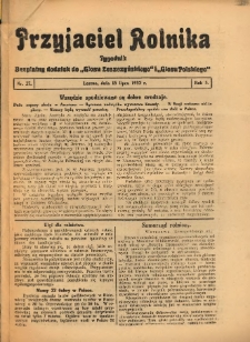 Przyjaciel Rolnika: bezpłatny dodatek do Głosu Leszczyńskiego i Głosu Polskiego 1932.07.15 R.5 Nr27