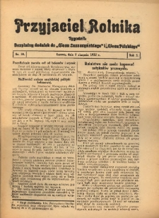 Przyjaciel Rolnika: bezpłatny dodatek do Głosu Leszczyńskiego i Głosu Polskiego 1932.08.05 R.5 Nr30
