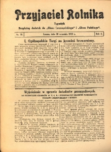 Przyjaciel Rolnika: bezpłatny dodatek do Głosu Leszczyńskiego i Głosu Polskiego 1932.09.30 R.5 Nr38