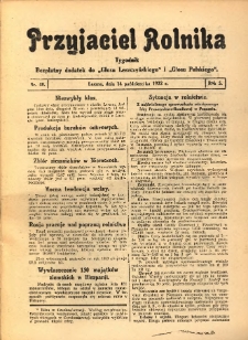 Przyjaciel Rolnika: bezpłatny dodatek do Głosu Leszczyńskiego i Głosu Polskiego 1932.10.14 R.5 Nr40