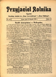 Przyjaciel Rolnika: bezpłatny dodatek do Głosu Leszczyńskiego i Głosu Polskiego 1932.11.25 R.5 Nr46