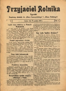 Przyjaciel Rolnika: bezpłatny dodatek do Głosu Leszczyńskiego i Głosu Polskiego 1932.12.30 R.5 Nr50
