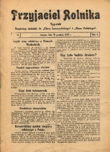 Przyjaciel Rolnika: bezpłatny dodatek do Głosu Leszczyńskiego i Głosu Polskiego 1932.12.30 R.5 Nr50
