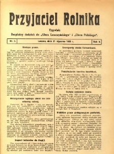 Przyjaciel Rolnika: bezpłatny dodatek do Głosu Leszczyńskiego i Głosu Polskiego 1933.01.21 R.6 Nr3