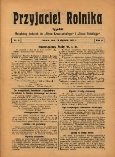 Przyjaciel Rolnika: bezpłatny dodatek do Głosu Leszczyńskiego i Głosu Polskiego 1933.01.28 R.6 Nr4