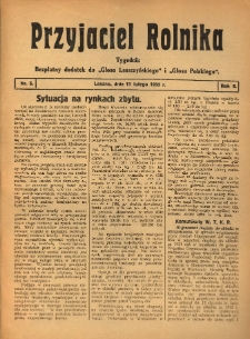 Przyjaciel Rolnika: bezpłatny dodatek do Głosu Leszczyńskiego i Głosu Polskiego 1933.02.11 R.6 Nr6