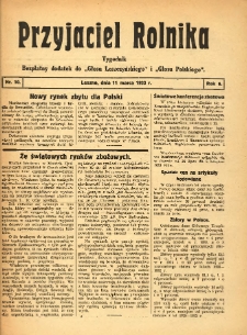 Przyjaciel Rolnika: bezpłatny dodatek do Głosu Leszczyńskiego i Głosu Polskiego 1933.03.11 R.6 Nr10