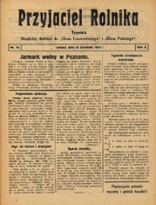 Przyjaciel Rolnika: bezpłatny dodatek do Głosu Leszczyńskiego i Głosu Polskiego 1933.04.22 R.6 Nr16
