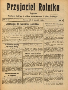 Przyjaciel Rolnika: bezpłatny dodatek do Głosu Leszczyńskiego i Głosu Polskiego 1933.04.29 R.6 Nr17