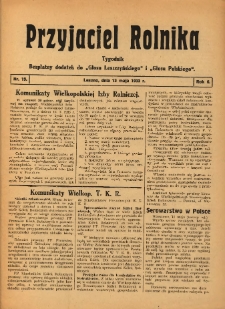 Przyjaciel Rolnika: bezpłatny dodatek do Głosu Leszczyńskiego i Głosu Polskiego 1933.05.13 R.6 Nr19