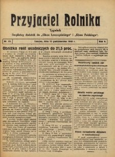 Przyjaciel Rolnika: bezpłatny dodatek do Głosu Leszczyńskiego i Głosu Polskiego 1933.10.15 R.6 Nr23