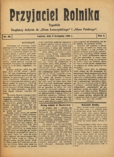 Przyjaciel Rolnika: bezpłatny dodatek do Głosu Leszczyńskiego i Głosu Polskiego 1933.11.05 R.6 Nr26