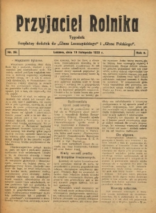Przyjaciel Rolnika: bezpłatny dodatek do Głosu Leszczyńskiego i Głosu Polskiego 1933.11.19 R.6 Nr28