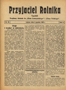 Przyjaciel Rolnika: bezpłatny dodatek do Głosu Leszczyńskiego i Głosu Polskiego 1933.12.03 R.6 Nr30