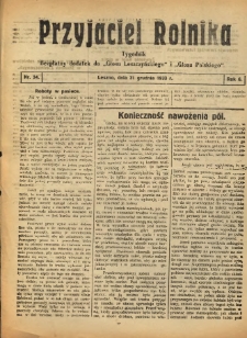 Przyjaciel Rolnika: bezpłatny dodatek do Głosu Leszczyńskiego i Głosu Polskiego 1933.12.31 R.6 Nr34